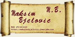 Maksim Bjelović vizit kartica